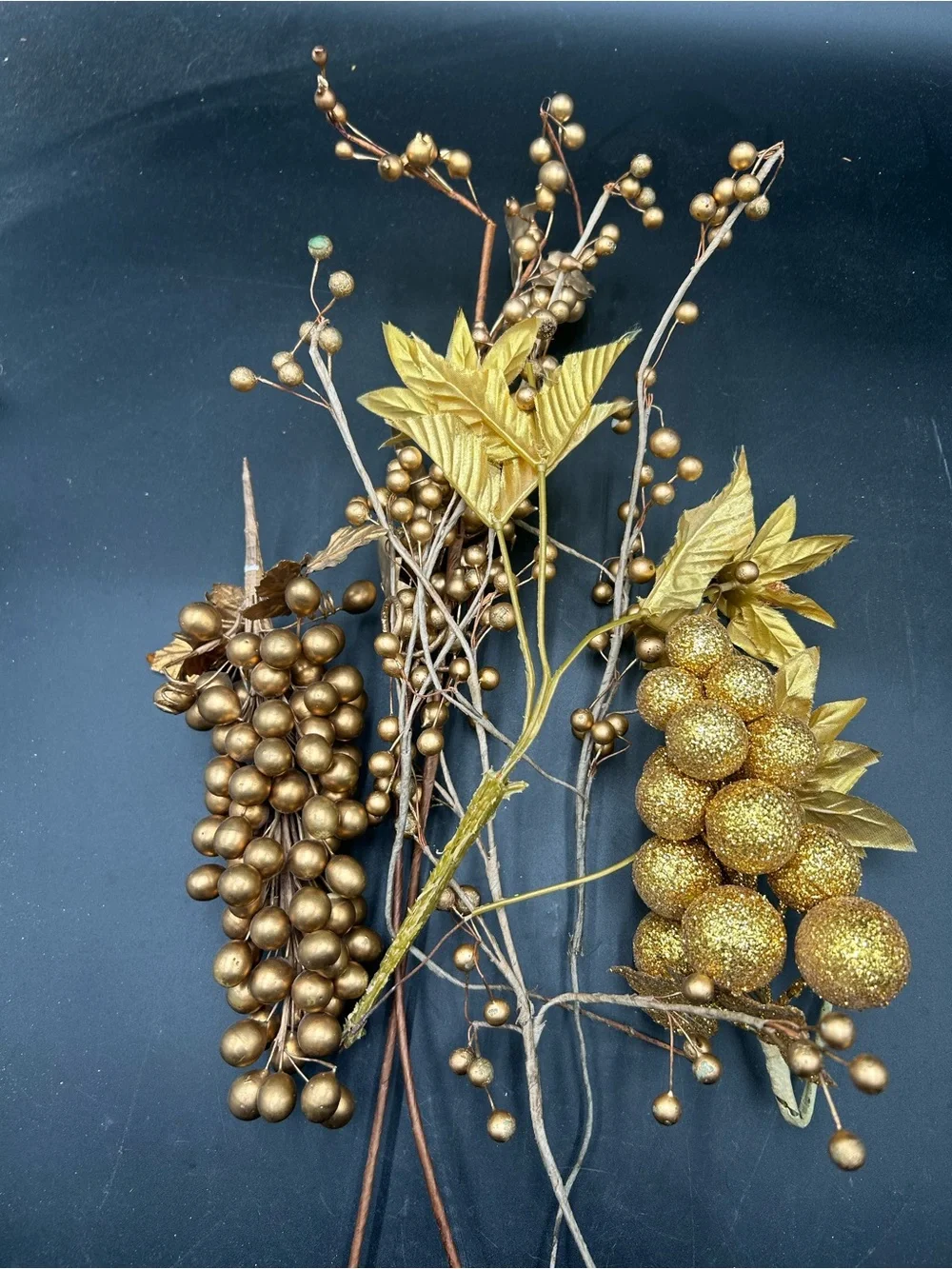 Gold Decorative Berry Spray Bundle - Home Accents, grapes